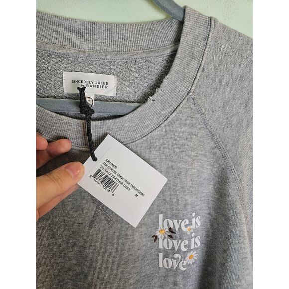 Bandier x Sincerely Jules The Juniper Sweatshirt Vintage Heather Grey Medium - Picture 12 of 15